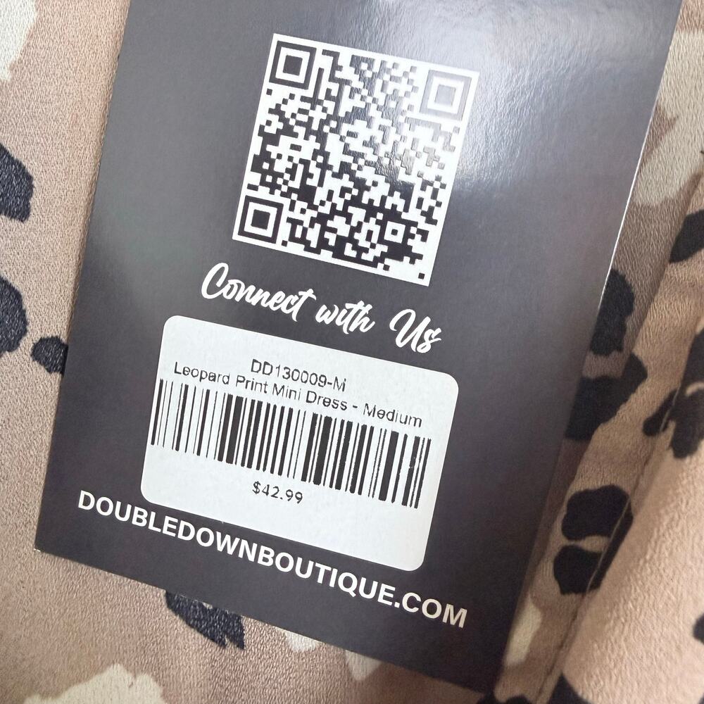 V-Neck Leopard Print Mini Dress MEDIUM - Picture 5 of 5